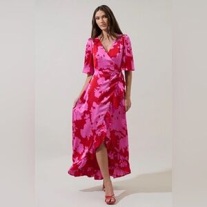 Sugarlips Burning Love Abelia Hi-Low Maxi Wrap Dress